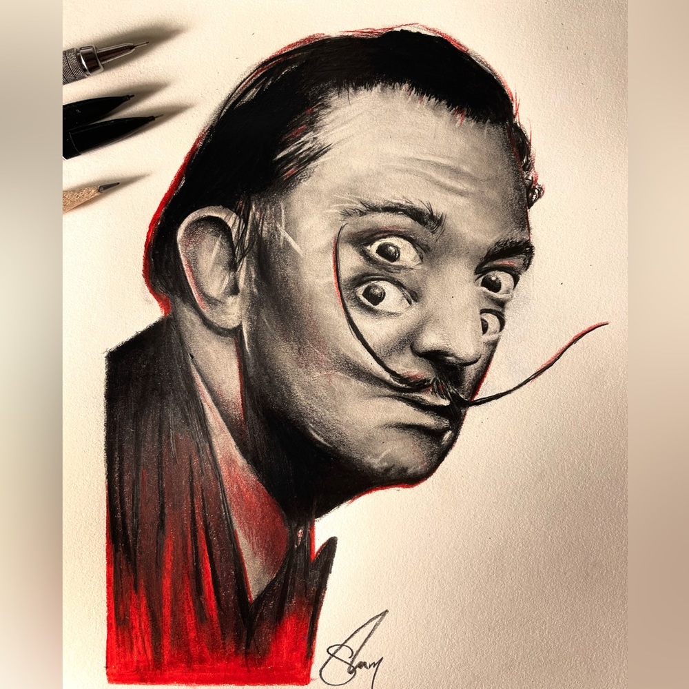 Salvador Dalì pencil drawing